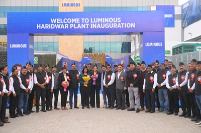 luminous senior leadership at haridwar battery plant inauguration