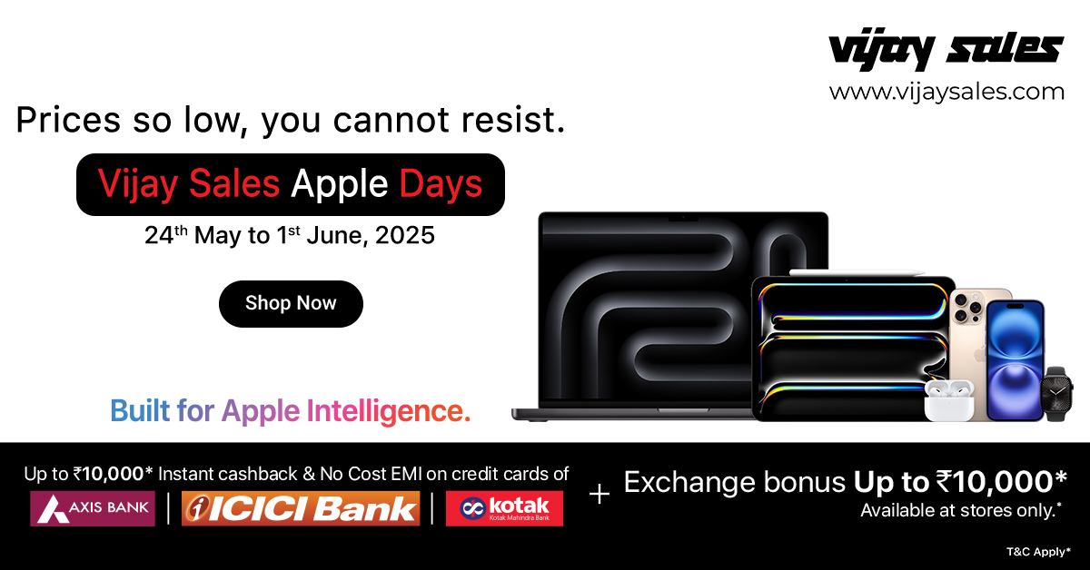 Vijay Sales is All Set to Delight Apple Lovers as Apple Days Sale Returns on 24 May 2025 with Remarkable Deals and Exchange Bonuses
