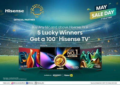 Hisense India Announces May Day Giveaway, To Gift 100” Smart TVs to 5 Lucky Winners