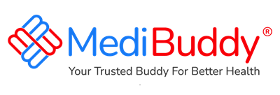 medibuddy logo with tag line r
