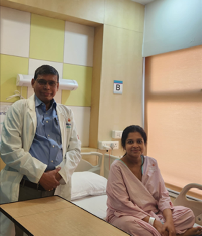 poulomi ghosh with dr biswajyoti guha at manipal hospital mukundapur