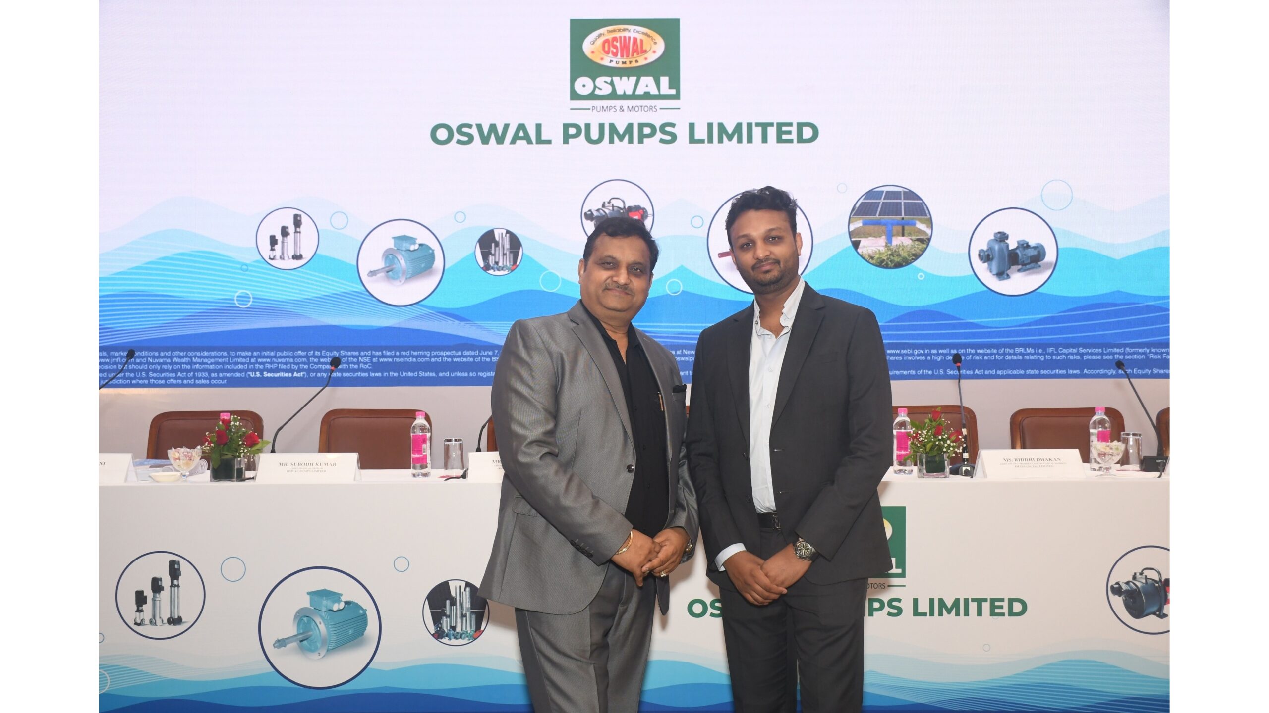 Mr. Vivek Gupta CMD and Mr. Amulya Gupta WTDOswal Pumps Limited scaled